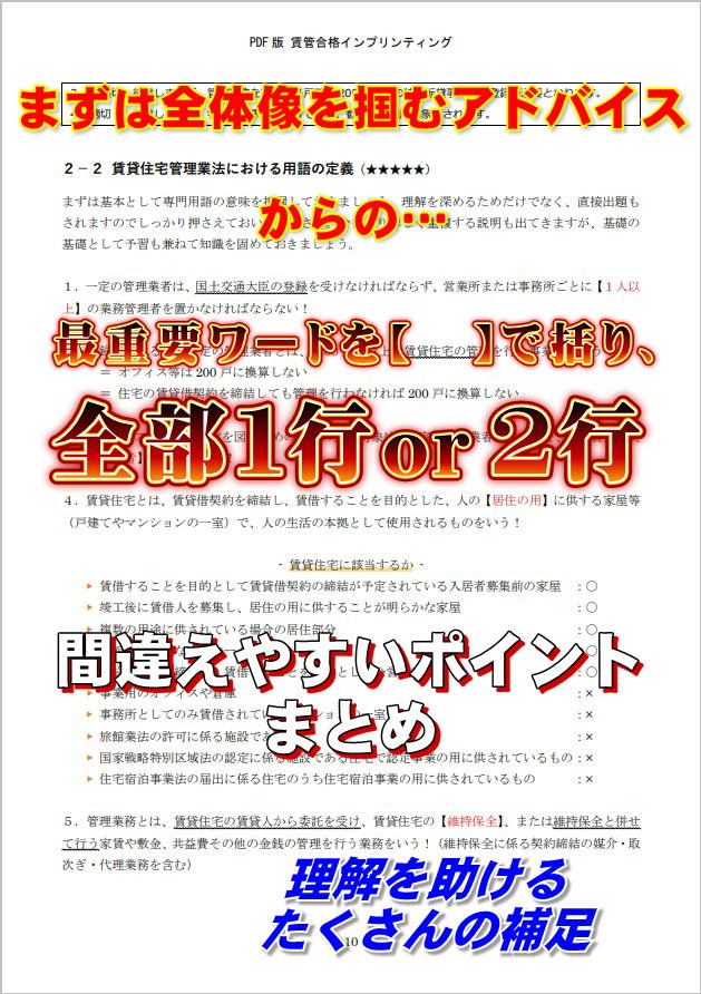 賃貸不動産経営管理士試験にこれ１冊で合格できる基本書となります。